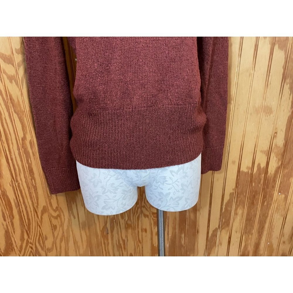 NortonMcnaughton Sweater Pullover Long Sleeve Cowl Neck Knit Rust Orange Sz S - Picture 5 of 7